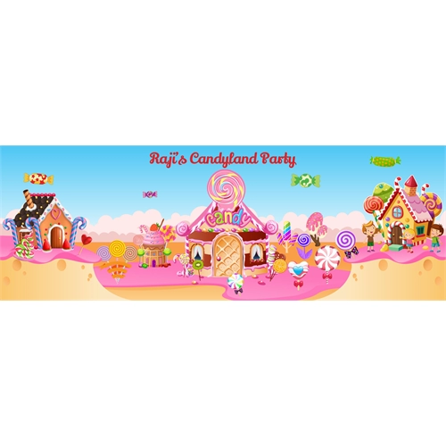 Candyland Birthday Banner 12x36 Inch | Personalized  or Plain